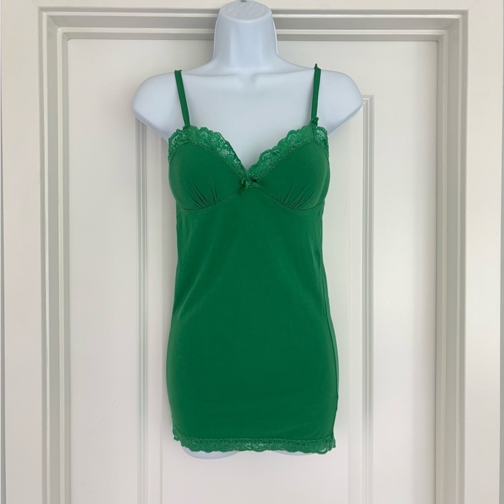Active Basic Y2K M Lace Trim Stretchy Cami Fairy Coquette